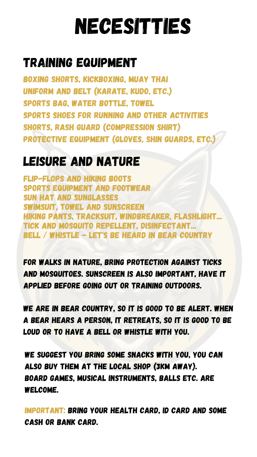lynx-camp-for-youngsters-necessities